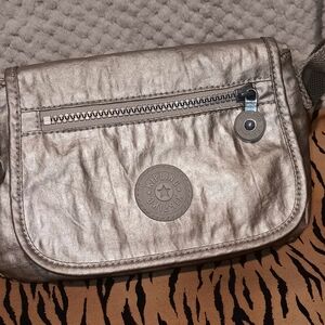 Kipling Shimmering Silver Crossbody Bag